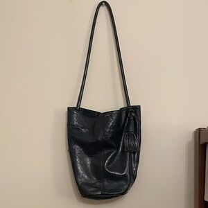 Paloma Wool Olivia Dark Blue Leather Shoulder Bag